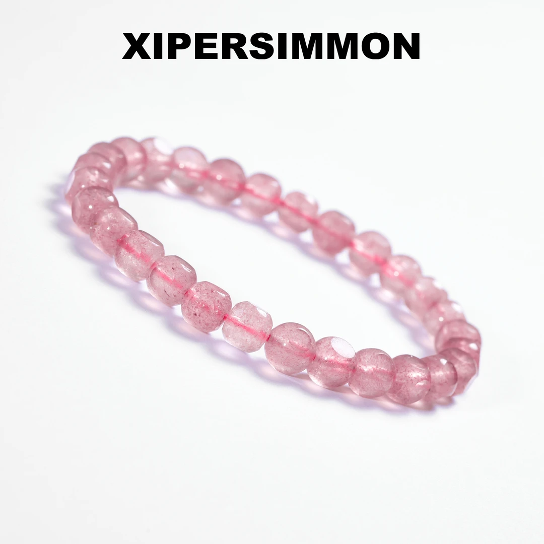 6m天然方糖草莓水晶手串串精工文玩叠戴精致小配饰水晶珠串个性