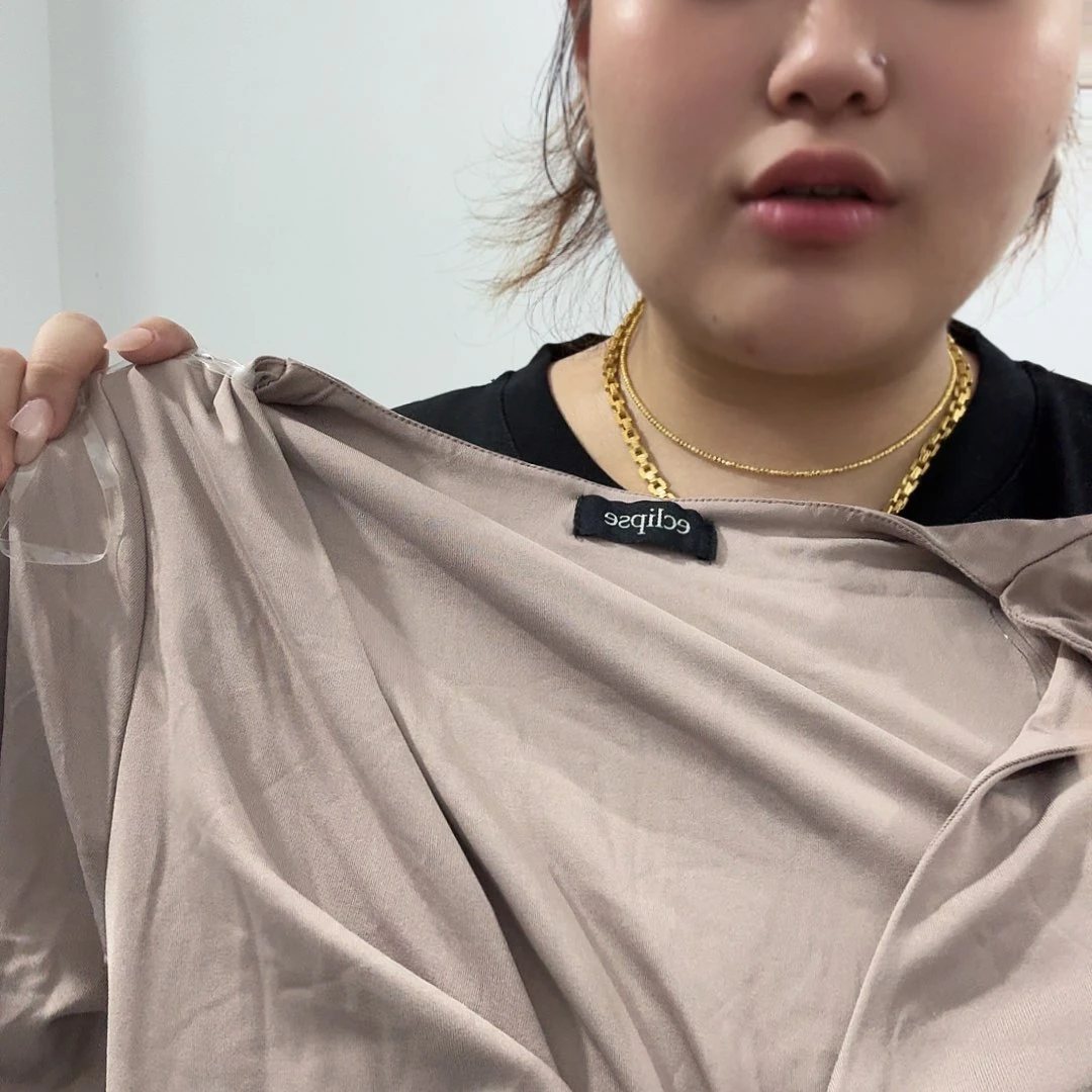 v领裸色长袖上衣女