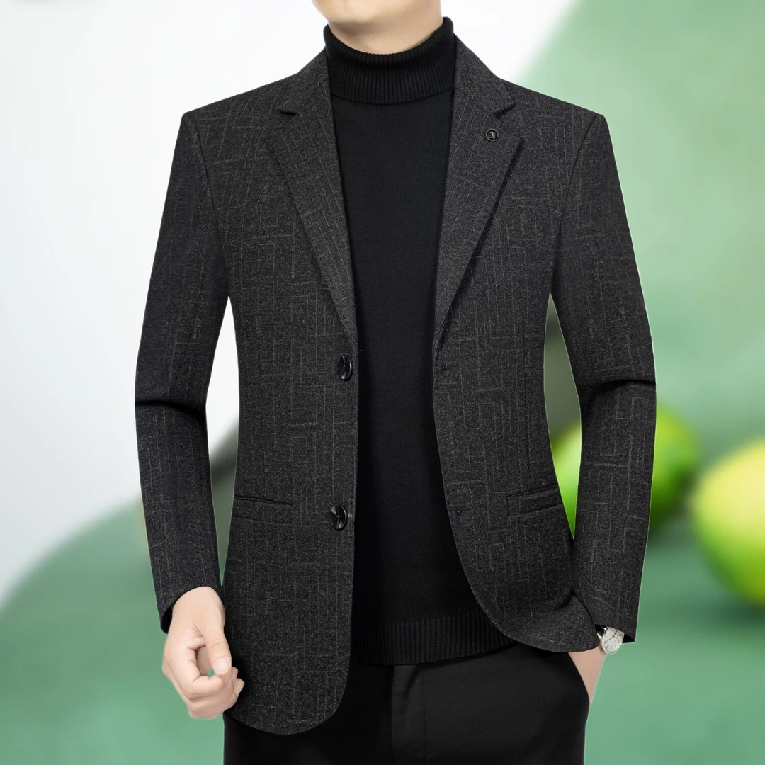 秋季新款高档男装男士西装外套修身西服春秋毛呢商务休闲上班工作