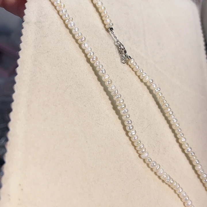 银S925镶嵌淡水珍珠时尚设计款天然淡水珍珠