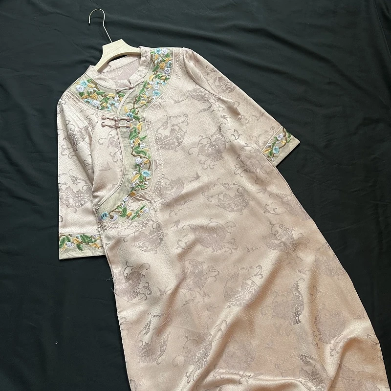 新中式重工气质时尚宽松连衣裙2258