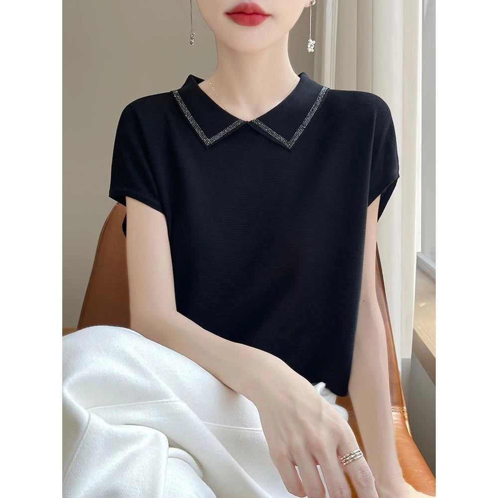 杜拉妮女生短袖t恤中年妇女上衣女2025新款夏装减龄时尚宽松百搭
