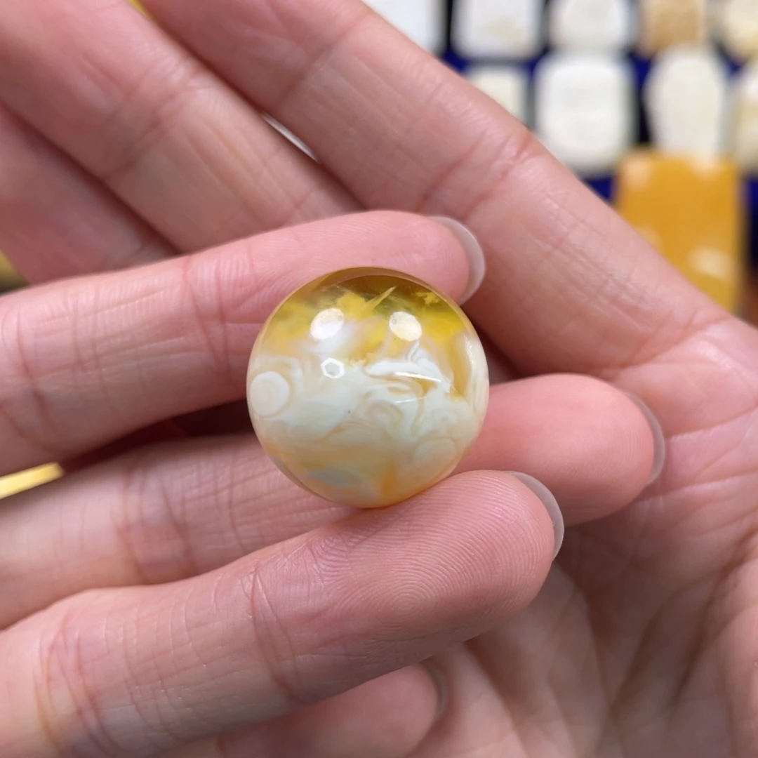 蜜蜡裸石未镶嵌琥珀蜜蜡珠子卡20.2mm