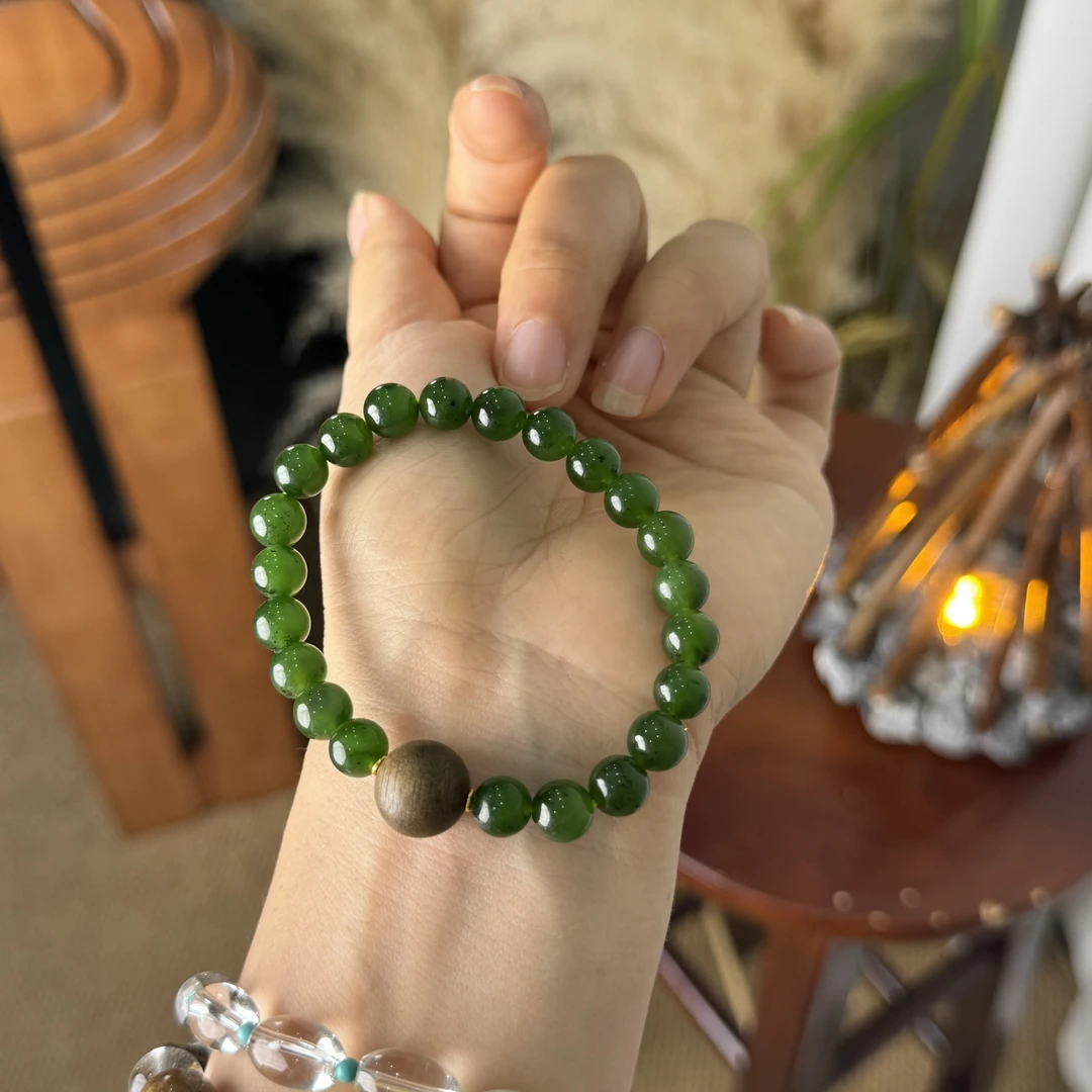 天然和田玉碧玉手串