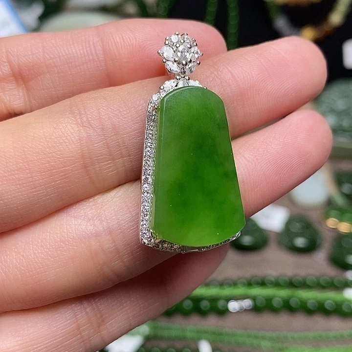 和田玉银S925镶嵌颈饰