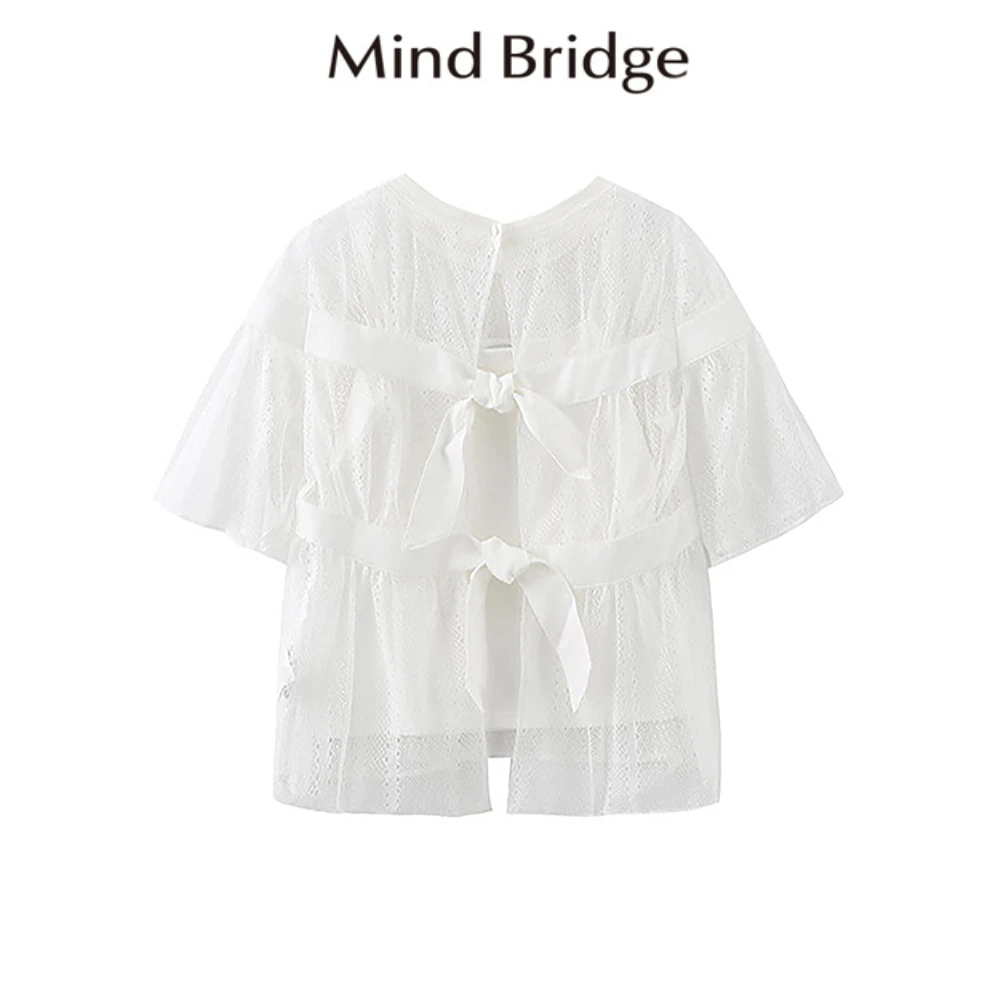 Mind Bridge/心桥长袖短款时尚百搭女士雪纺衫MB1937-MUBL325C