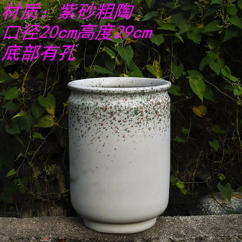 特价紫砂兰花盆大口径君子兰盆陶罐直筒高兰草花盆