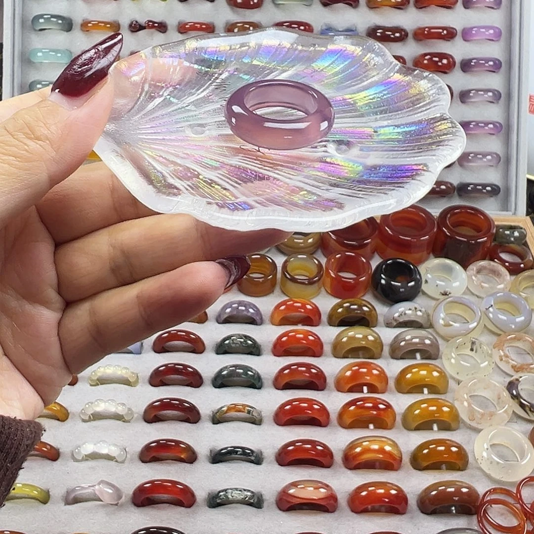 玛瑙/玉髓未镶嵌戒指A8不退换18.4港18+