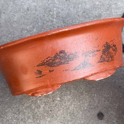 紫砂宜兴紫砂30红椭圆