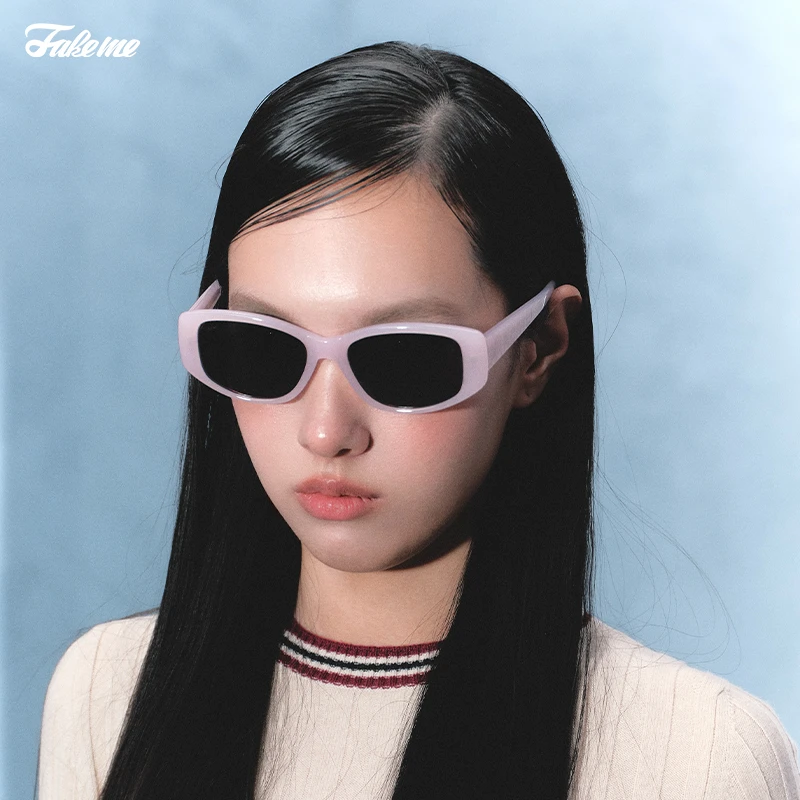 Fakeme【TZ--yl】质感板材方框甜酷防紫外线太阳镜清冷墨镜 cutout