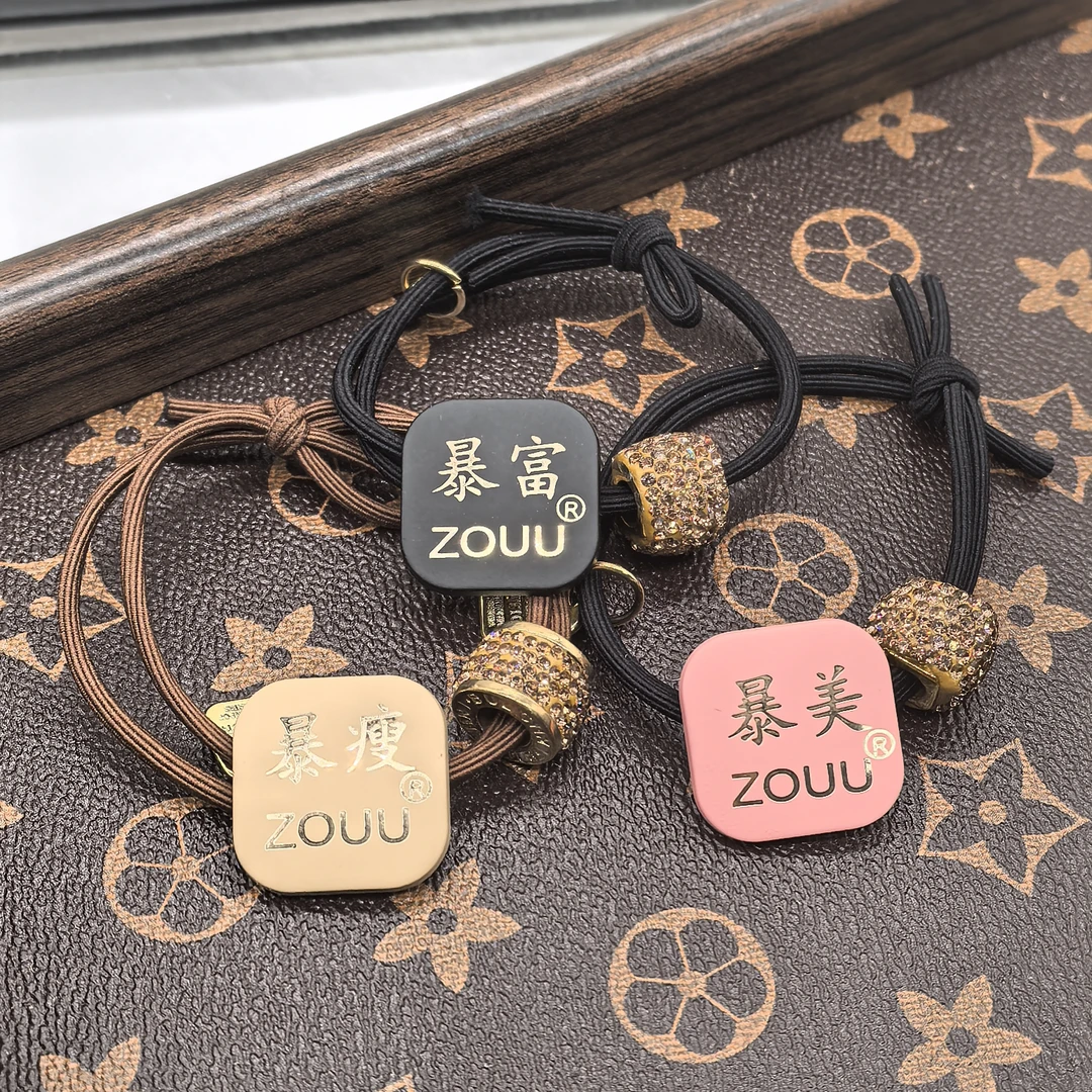 浪漫方形满钻发绳气质小肠圈头绳后脑勺马尾发圈高弹力皮筋女