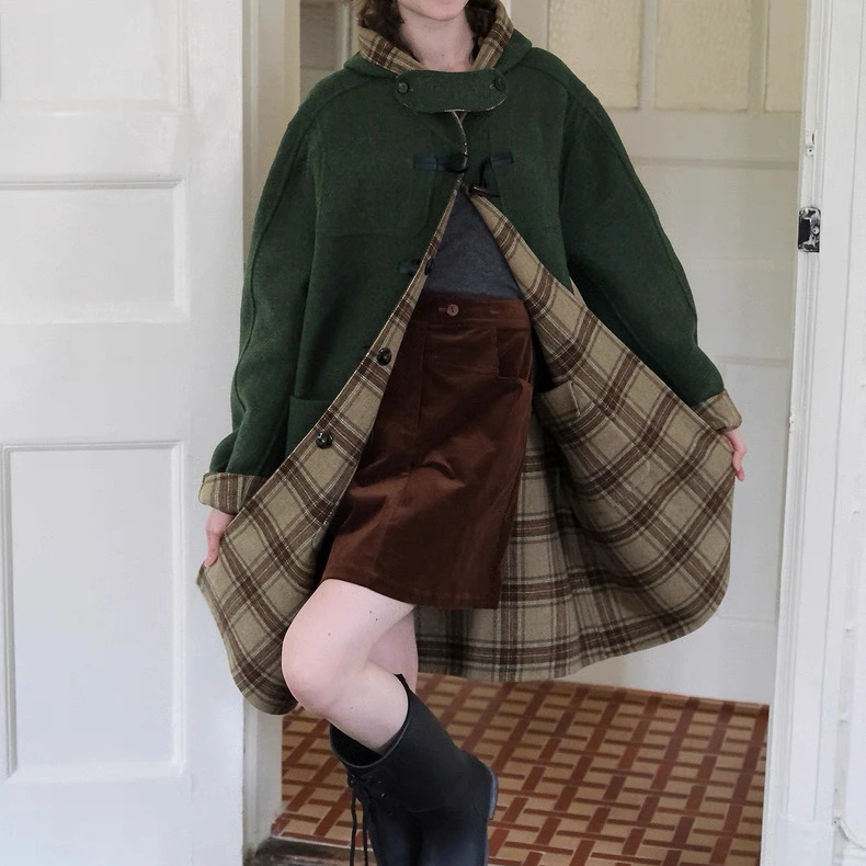 新款韩版简约时尚双面穿毛呢外套DY8878