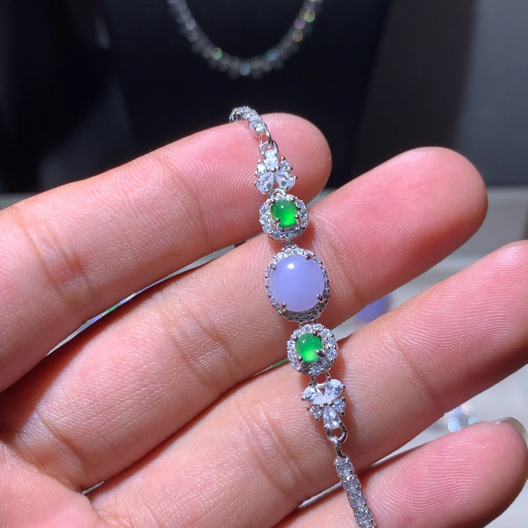 翡翠银S925镶嵌耳饰51