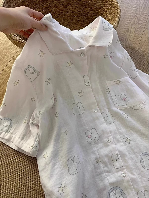 【少女感米菲兔】卡通印花夏季睡衣女新款大码短袖短裤家居服两件套