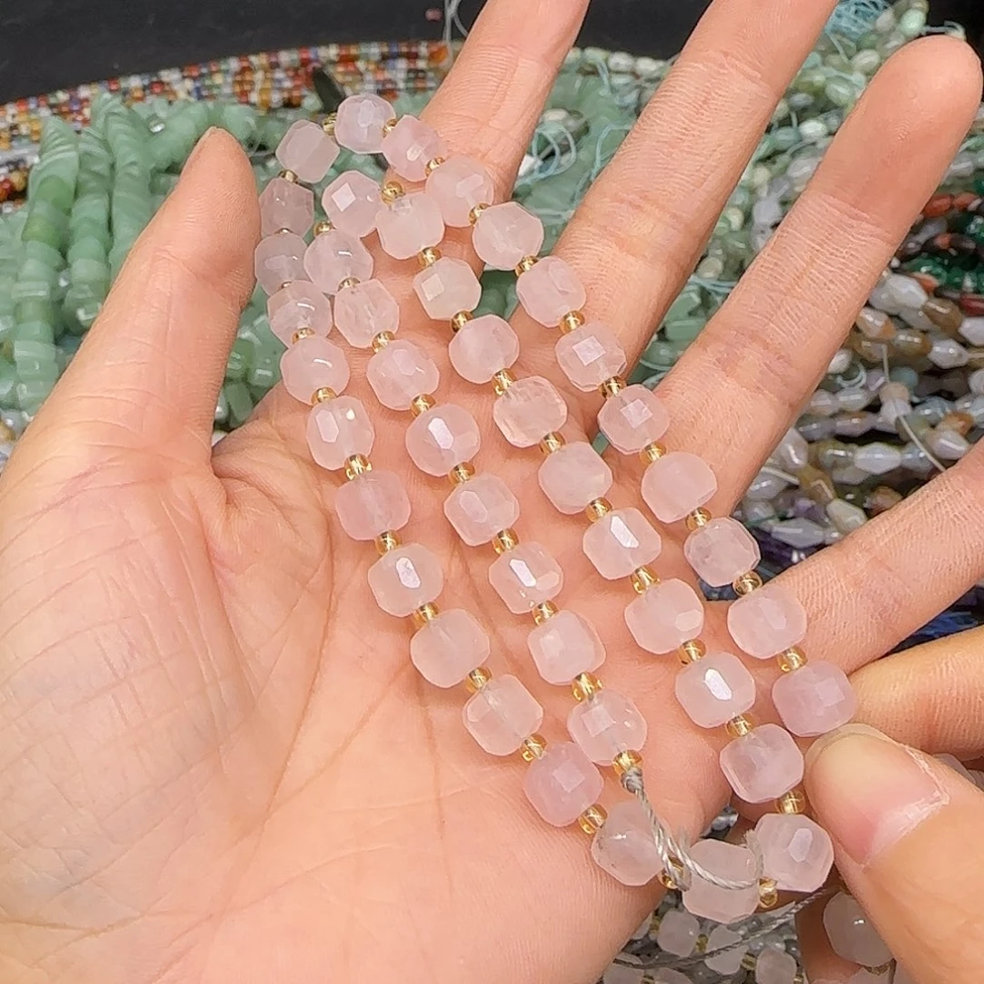 玛瑙/玉髓合金珠宝半成品马粉方糖7mm一条