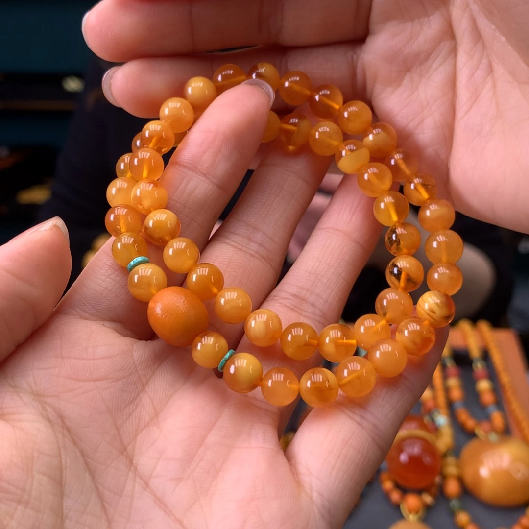 蜜蜡未镶嵌手串天然