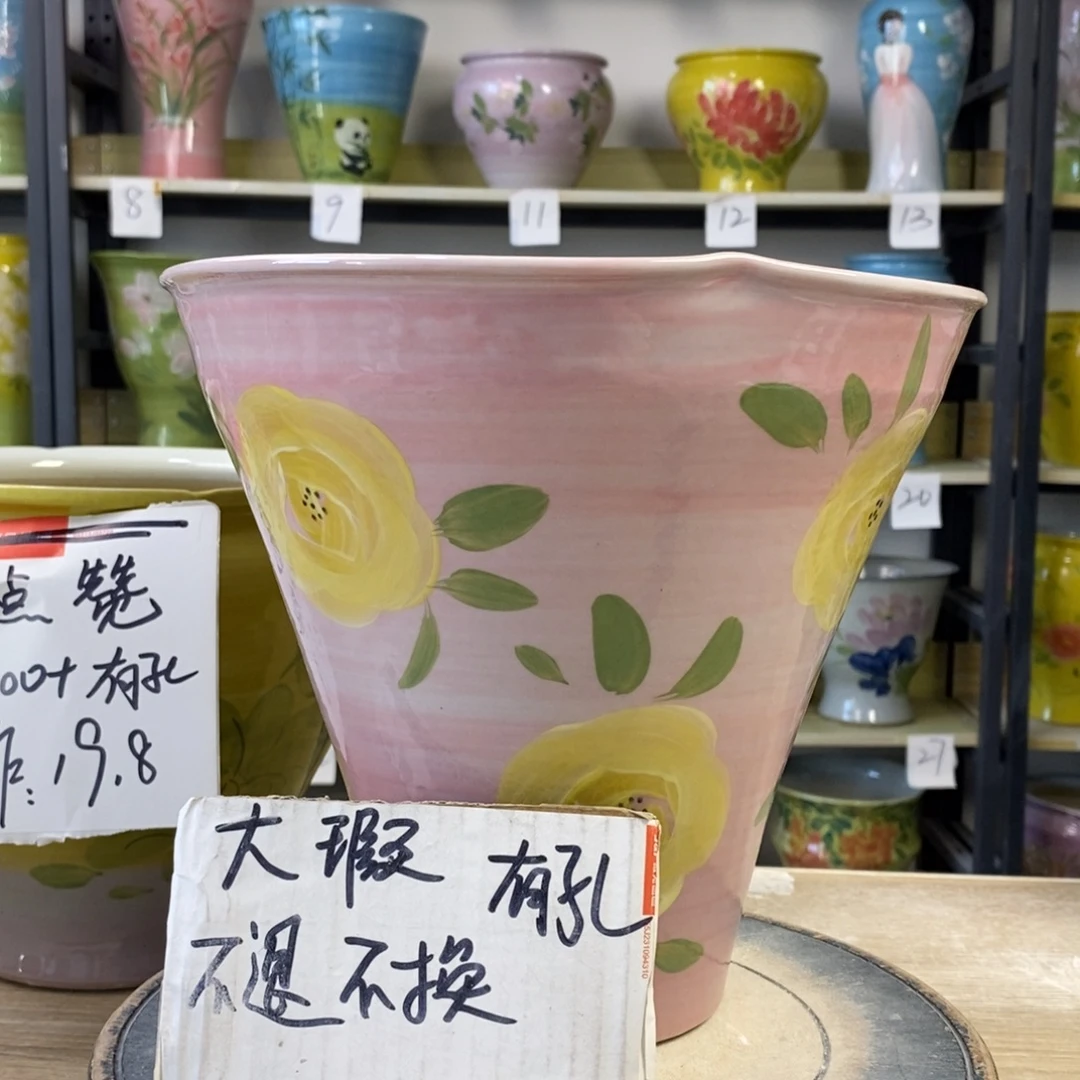 景德镇手工手绘陶瓷花盆