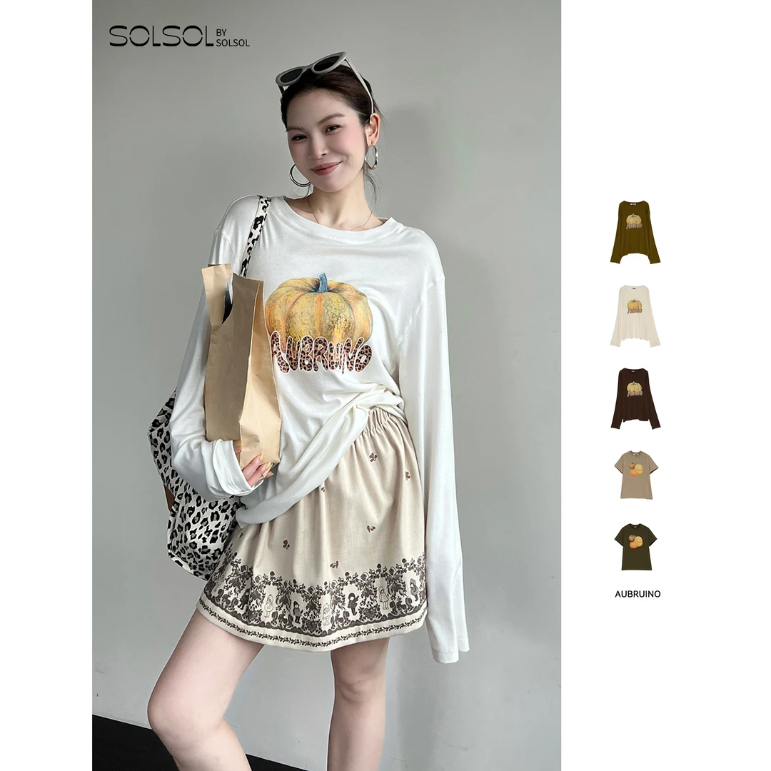 AUBRUINO小众设计师品牌25春夏新品丰收南瓜T恤SOLSOL买手店