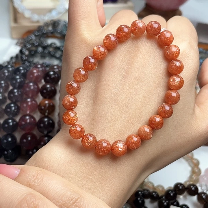 长石手链未镶嵌天然金太阳