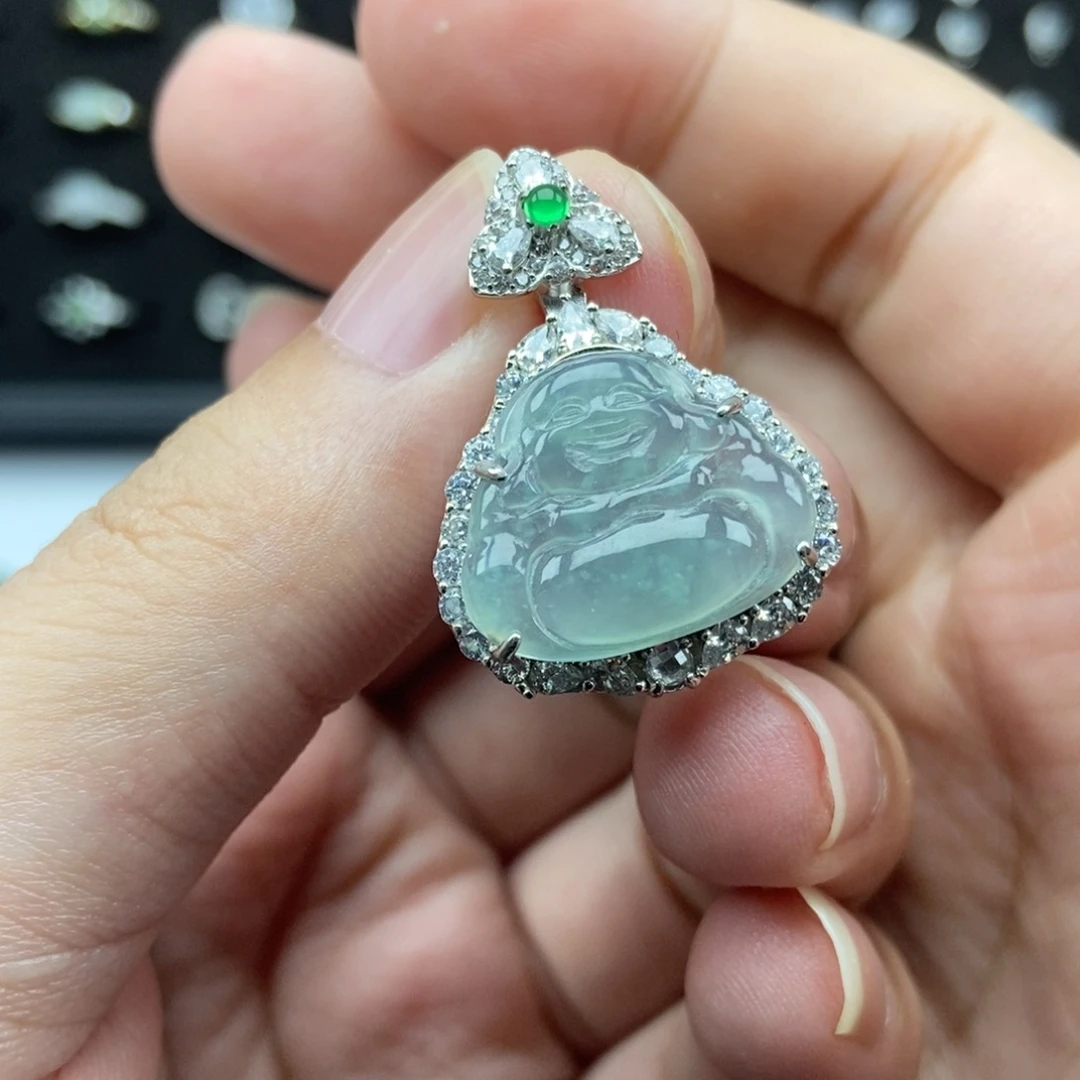 翡翠银S925镶嵌颈饰