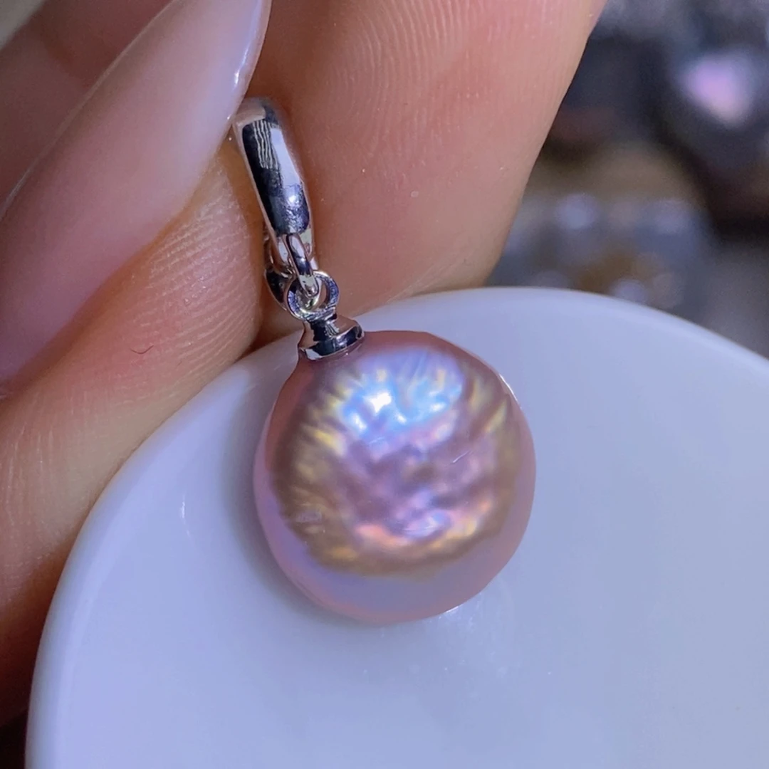 银S925镶嵌天然淡水珍珠淡水珍珠