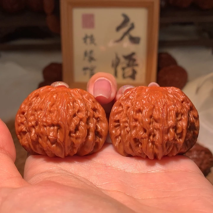 文玩核桃把件45全品磨盘