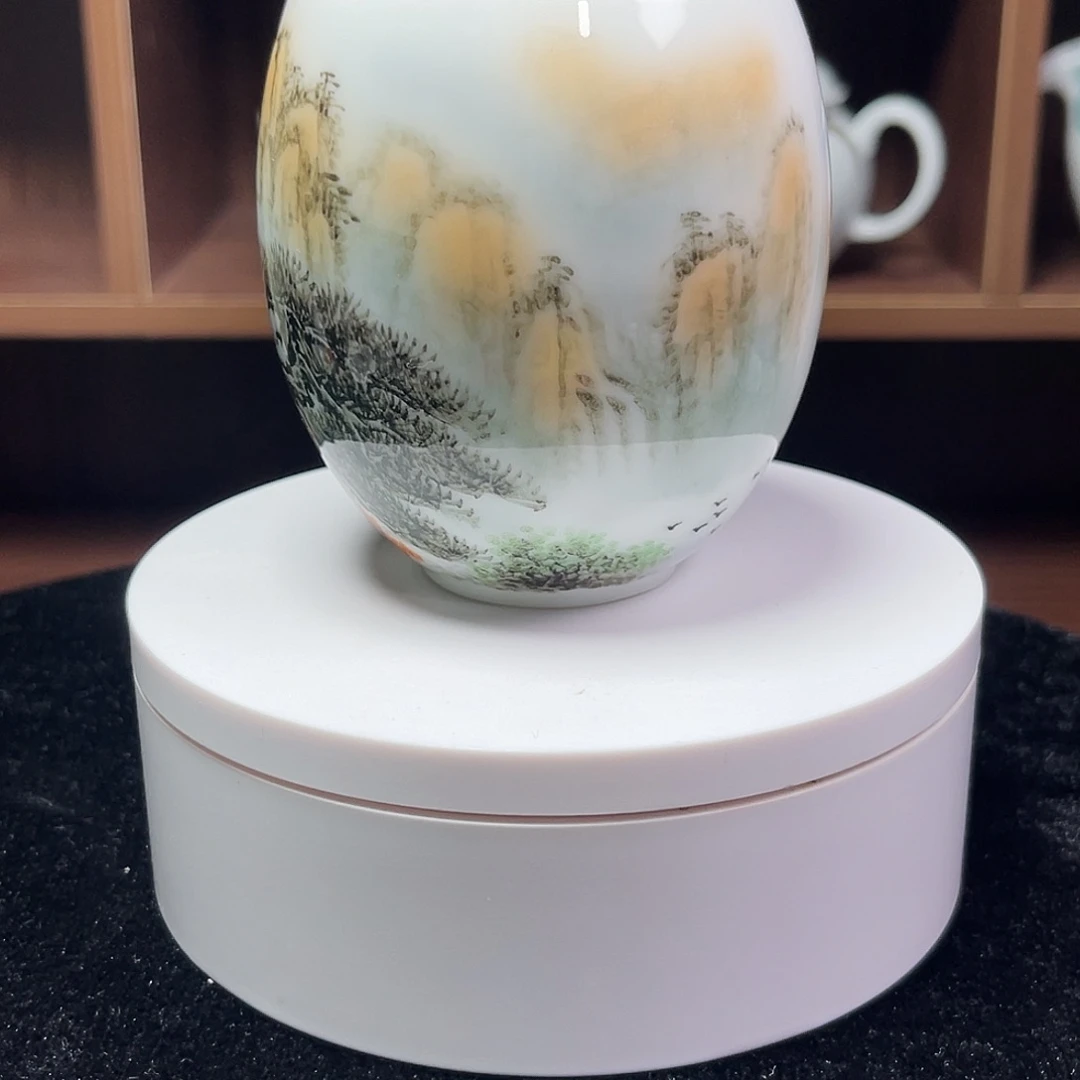 橙***。醴陵釉下五彩瓷杯子