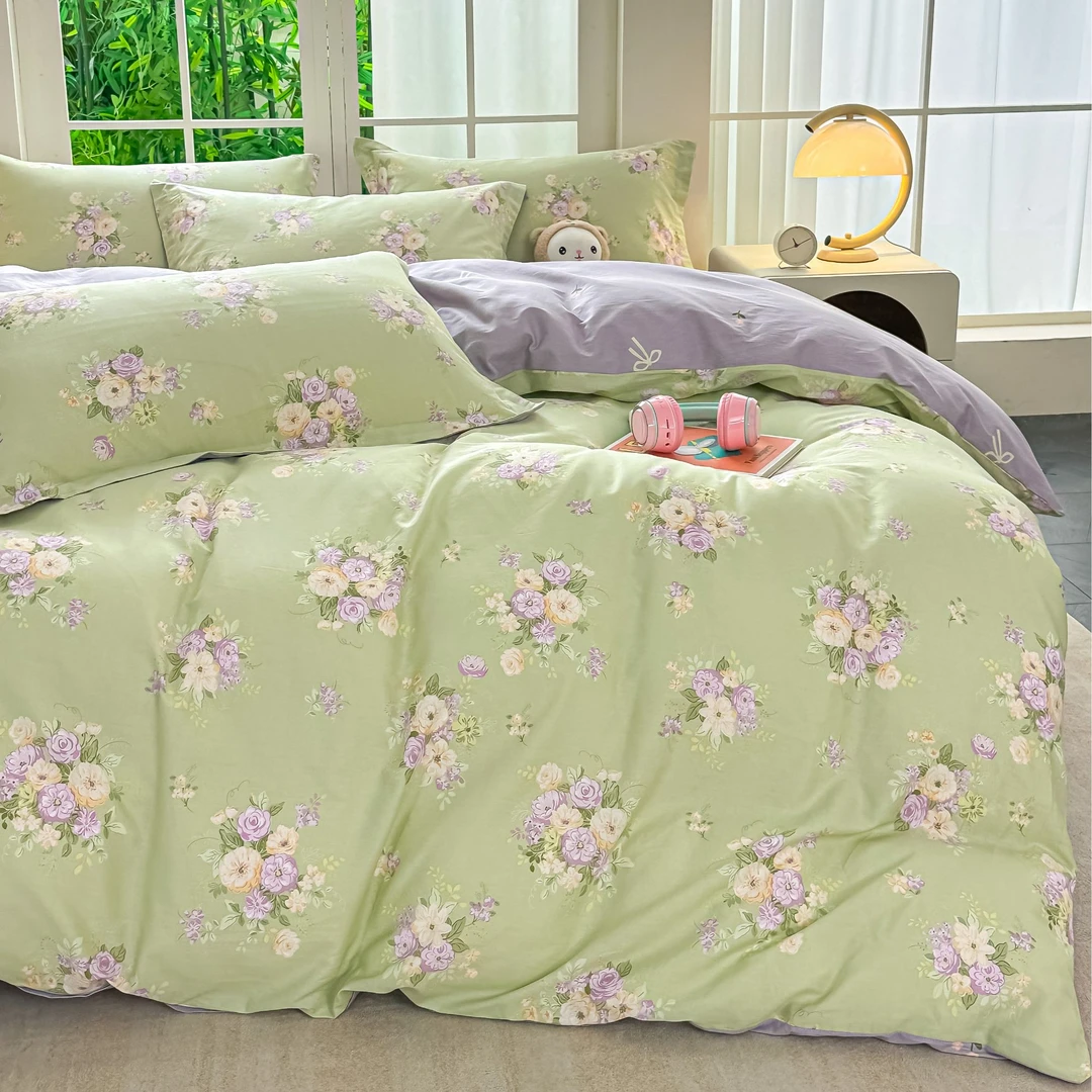 新疆棉全棉四件套 100%纯棉印花床笠4件套宿舍床单被套三件套亲肤