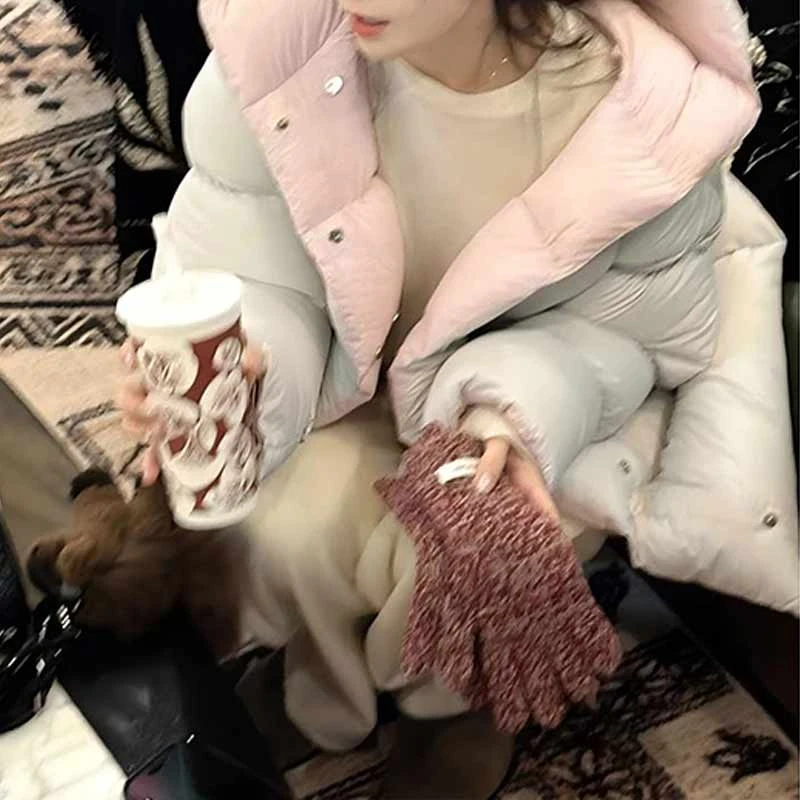 【爆蓬暖感】暗扣短款棉服外套2025秋冬新款高级感外套