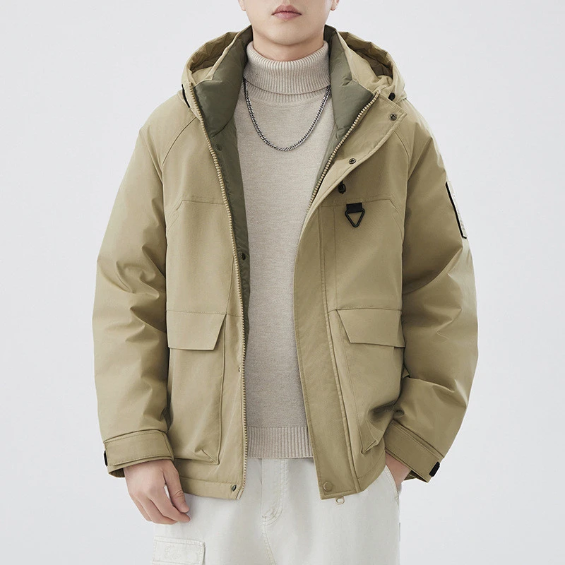 骆驼休闲经典美式高端山系工装羽绒服男连帽冬季抗寒保暖户外机能