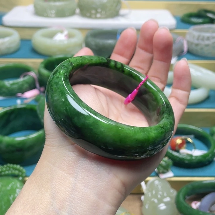 和田玉手镯57圈口 编号101未镶嵌