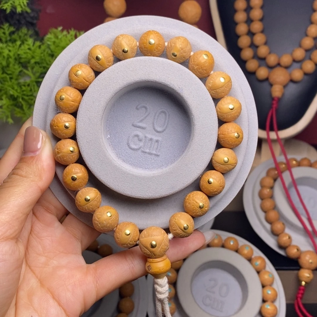 完***美吊坠凤眼菩提12铜钉手串