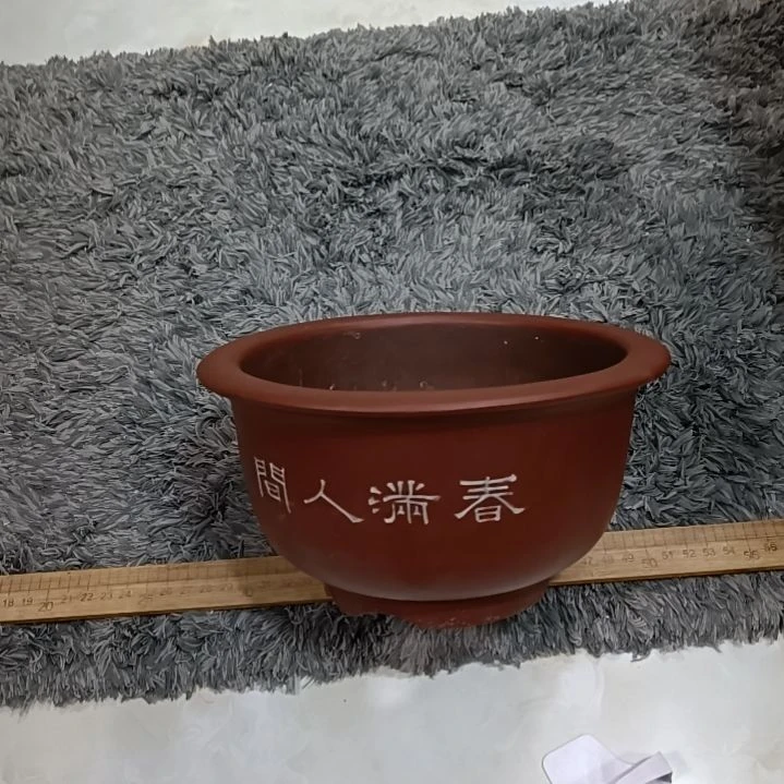 红陶随***A圆形紫砂花盆