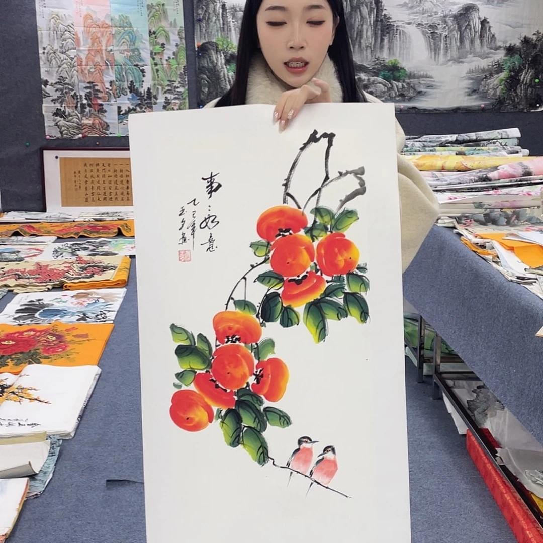 国画国画作品小姐姐放漏…