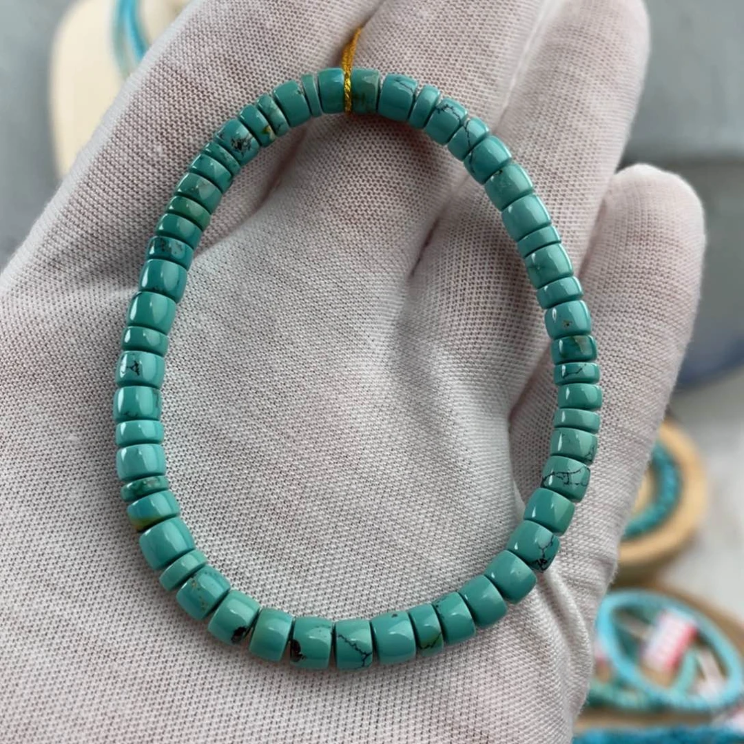 绿松石手链未镶嵌精工药片手串卡5