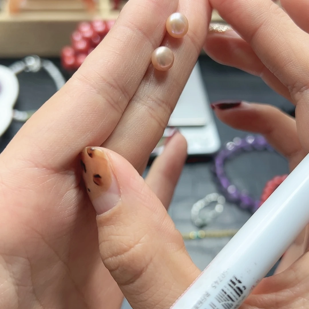 烟晶手链22K金镶嵌珍珠耳钉