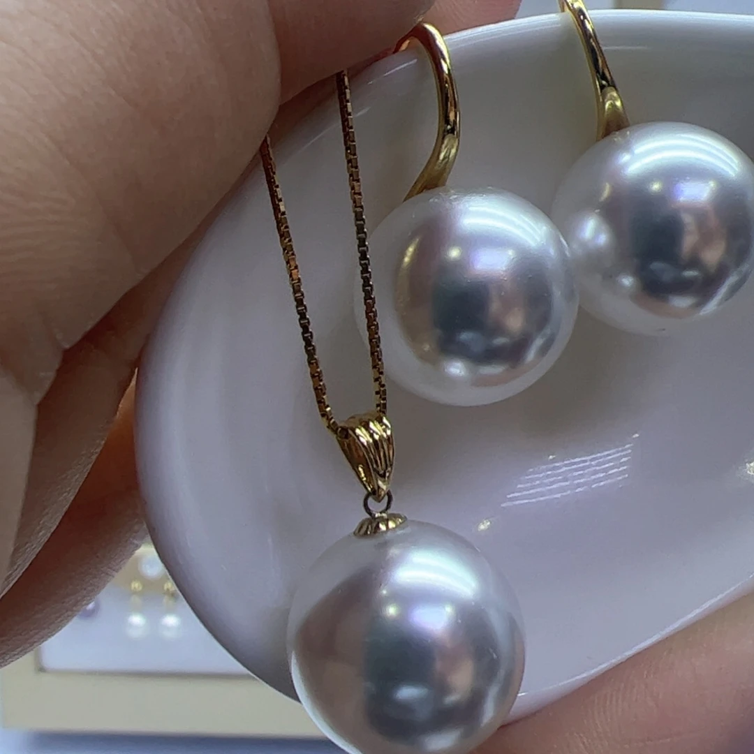 淡水珍珠吊坠(赠链)18K金镶嵌