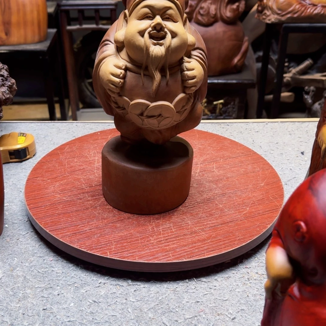 古***历木香樟木财神手工雕刻