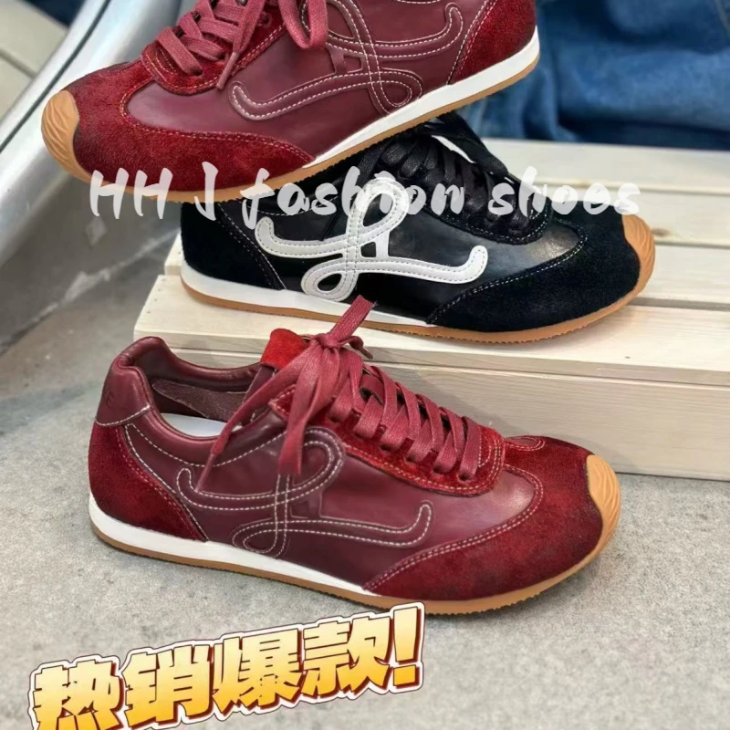 真皮德训鞋2025春夏新款芭蕾鞋休闲运动百搭小歪头德训鞋舒适女鞋