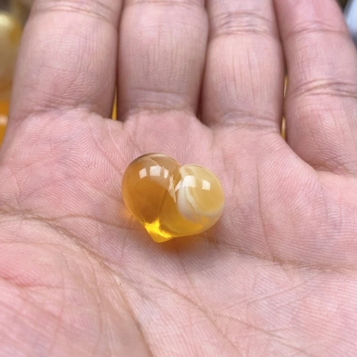 琥珀未镶嵌珠宝奇石蜜蜡桃形单珠