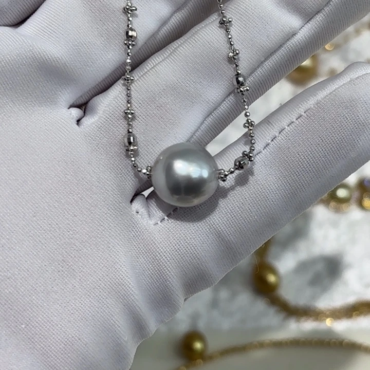 颈饰银S925镶嵌海水珍珠