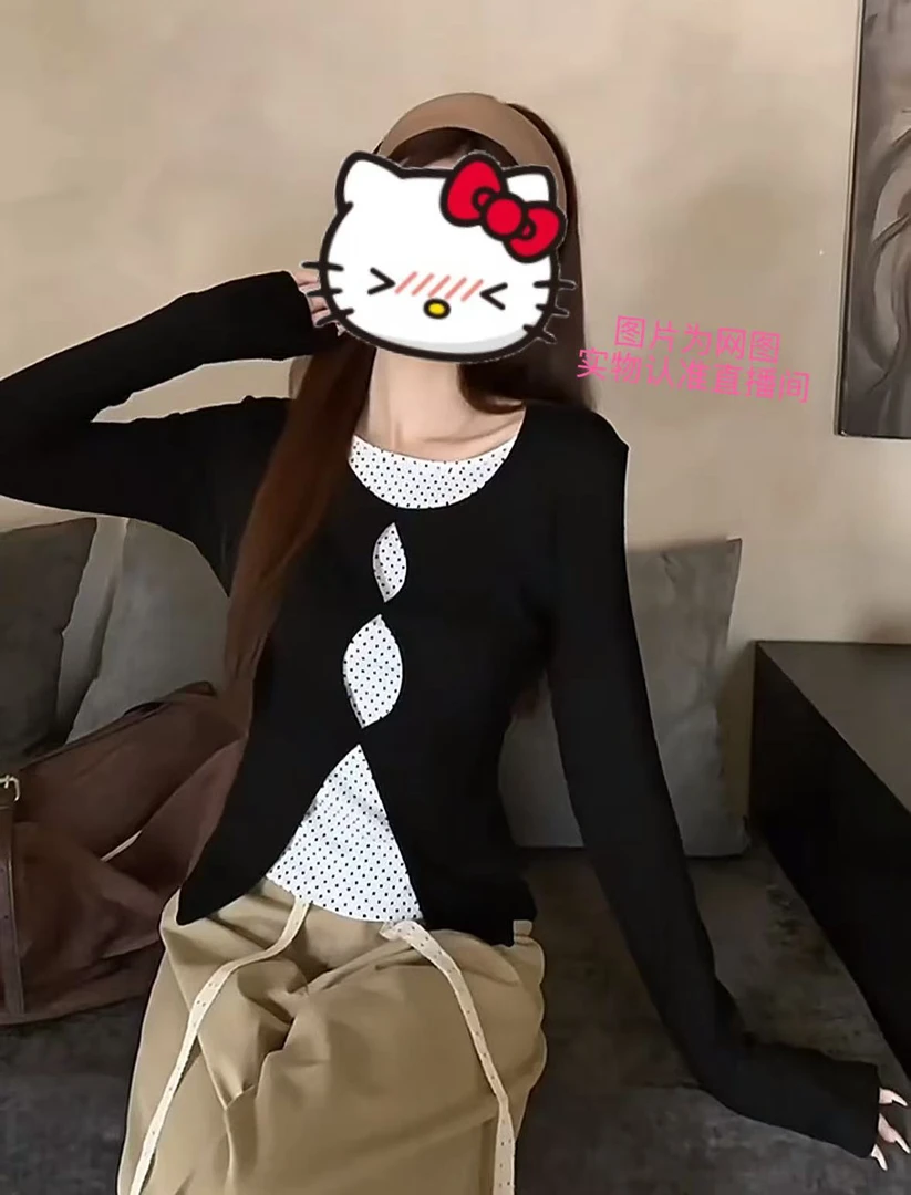 早秋韩系显瘦百搭叠穿假两件上衣+花边裤子套装YXX99818/99817