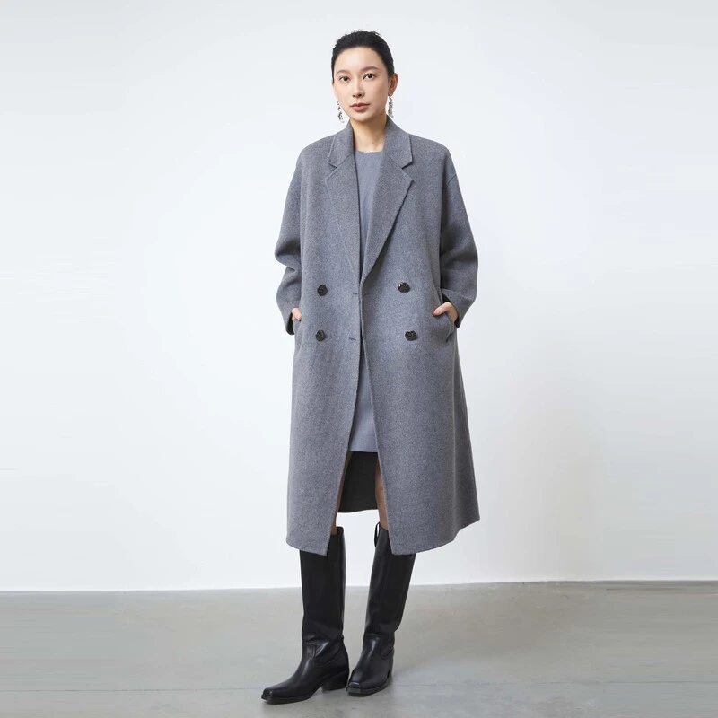 圣迪奥女装冬季时尚长款羊毛呢大衣S24482508
