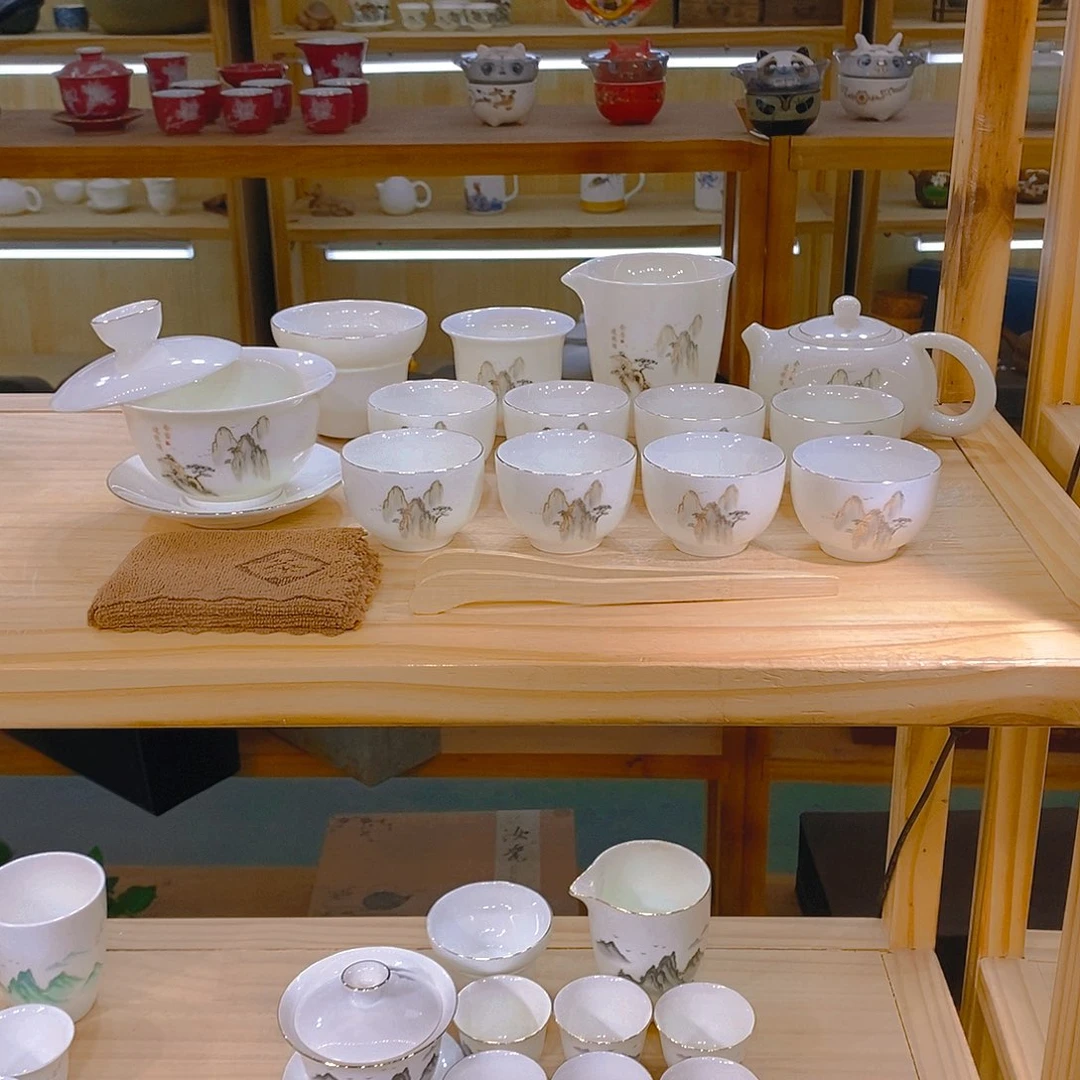 【不止】羊脂玉瓷茶具套装