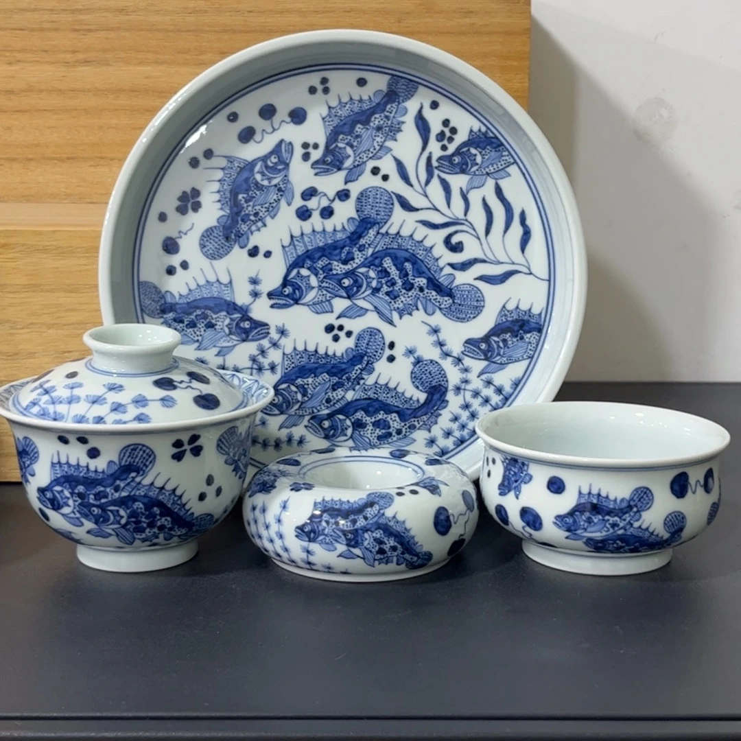 仿元鱼藻四件套 可拆分 微微瑕