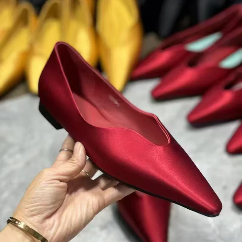 尖头单鞋复古平底鞋一脚蹬浅口鞋女710-53010