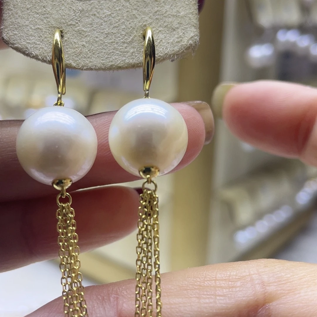 银S925镶嵌淡水珍珠耳饰