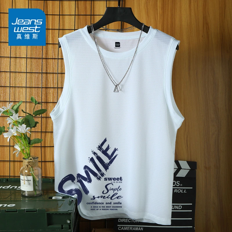 真维斯速干背心男夏季薄款冰丝吸汗网眼汗衫男士潮款运动无袖t恤