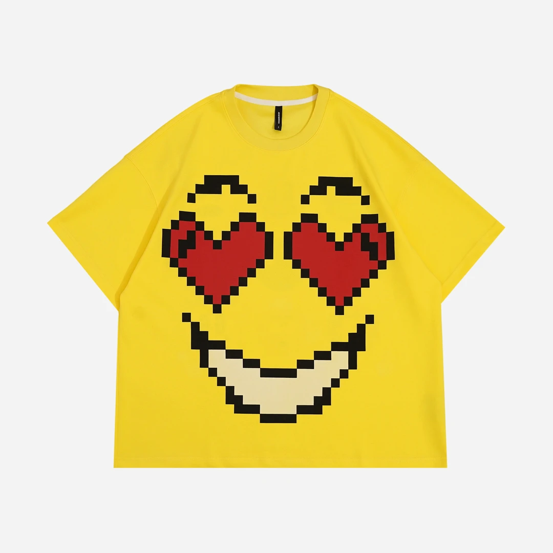 GGAHOLIDAY夏季时尚宽松休闲趣味笑脸印花潮流百搭显瘦T恤-152560