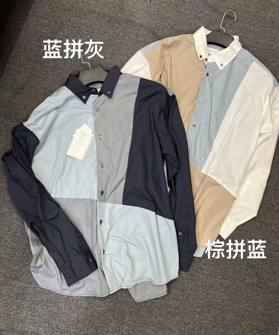 29830-拼接撞色长袖衬衫